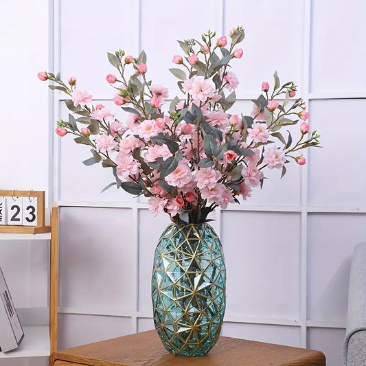 Lot de 3 élégantes branches de camélia en soie – 89 cm de long – Décoration de mariage et d'intérieur