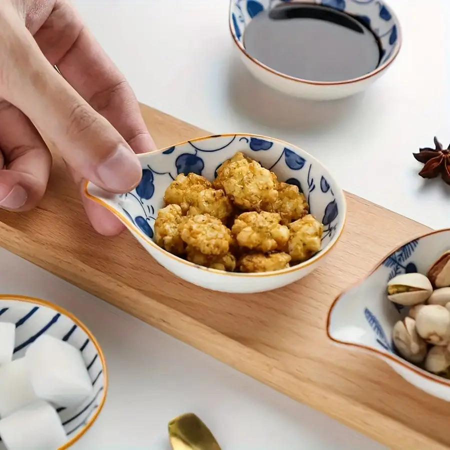 8-Piece Oyster Shell Style Ceramic Saucer Set
