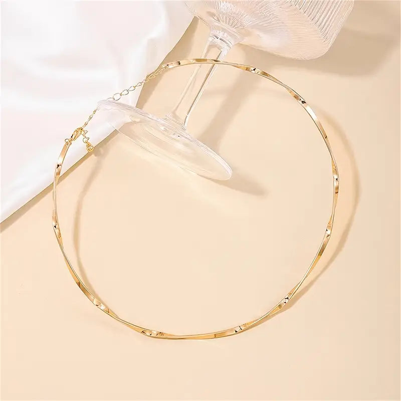 Iron Choker Necklace - Minimalist Twisted Metal Jewelry