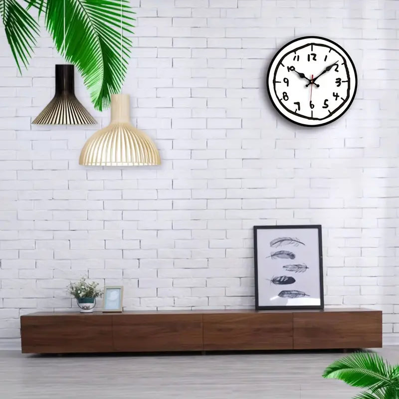 Modern Silent Wall Clock - 12 Inch Wood Clock Home Decor