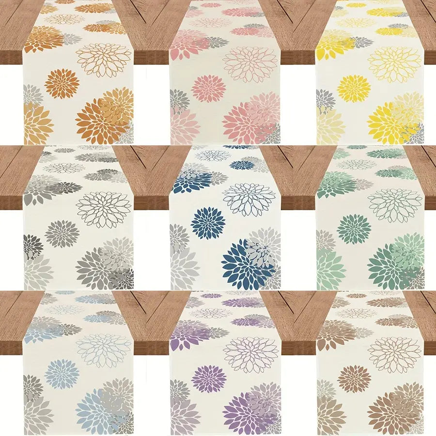 Modern Elegance Pompon Farmhouse Geometric Table Runner 13x48in