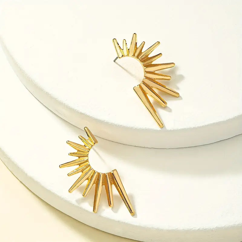 Elegant Sunflower Stud Earrings – Alloy Jewelry for Women Stylish & Lightweight