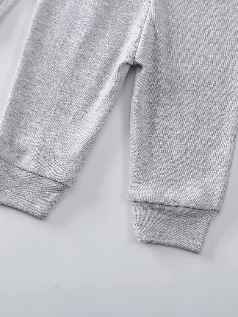 Ensemble 2 pièces en coton pour bébé garçon | Body à manches longues et pantalon en tricot uni