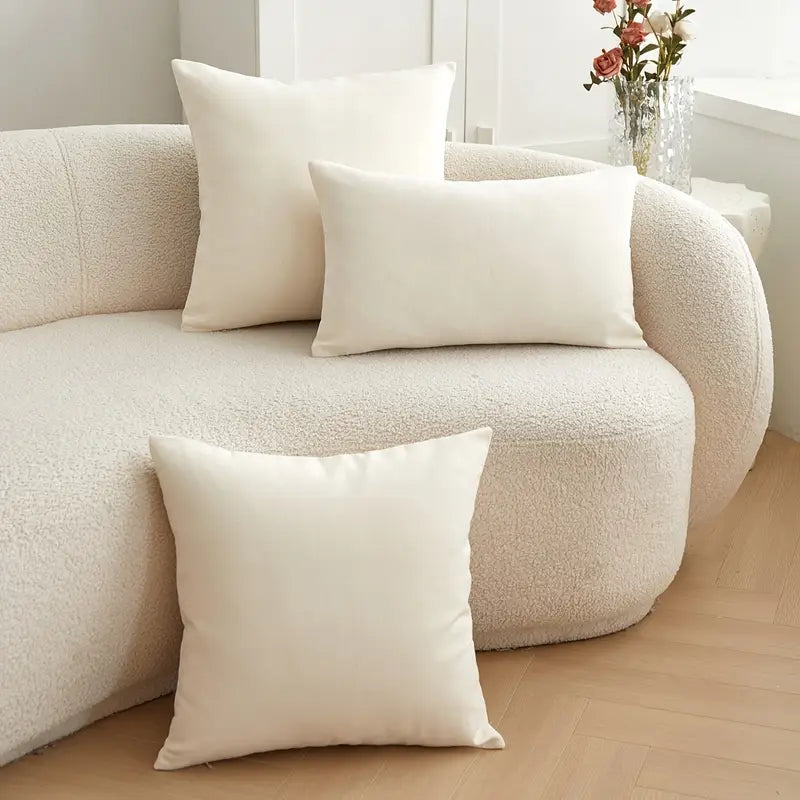 Embroidered Floral Pillow Cover - Woven Polyester Home Decor