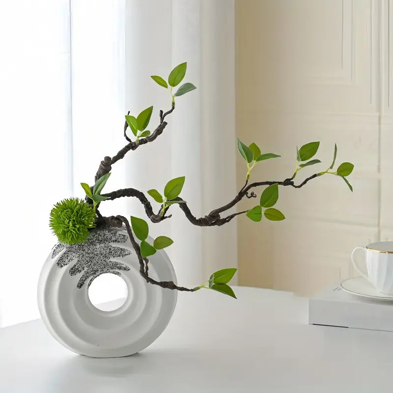 Lot de 2 brindilles vertes artificielles – Faux feuillage réaliste pour la décoration de la maison et du bureau
