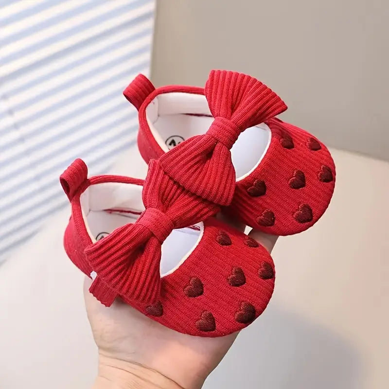 Bowknot Infant Shoes | Slip-On Non-Slip Soft Sole Baby Girl Shoes for Parties & Everyday Wear