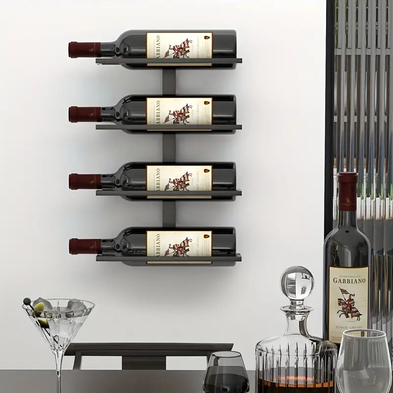 Wall-Mounted Wine Rack – Decorative Bottle Display for Bar & Home Decor
