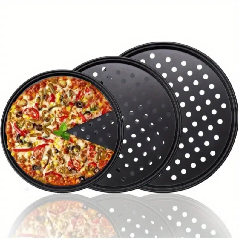 Non-Stick Pizza Crisping Tray – Perforated Roasting Pan for BBQ or Baking