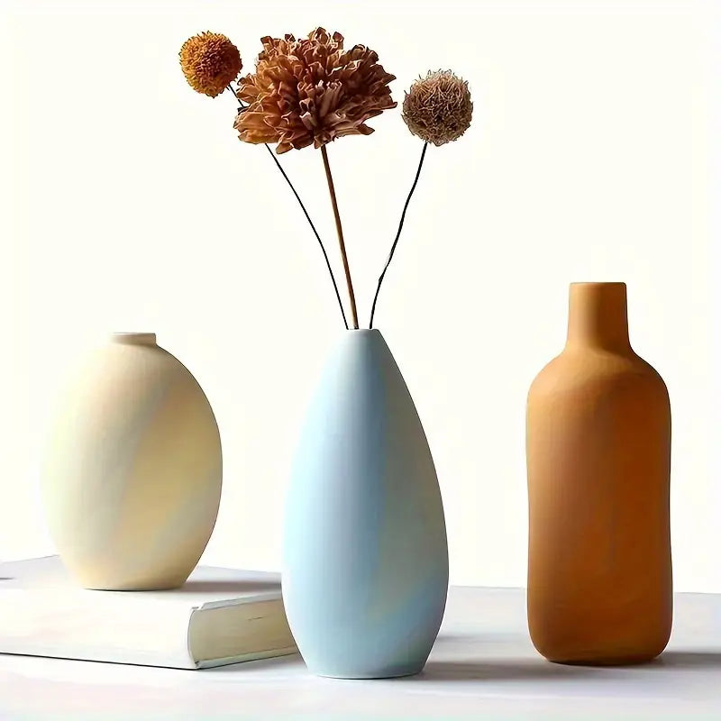 Ceramic Vase Set - Decorative Flower Vases for Home Decor