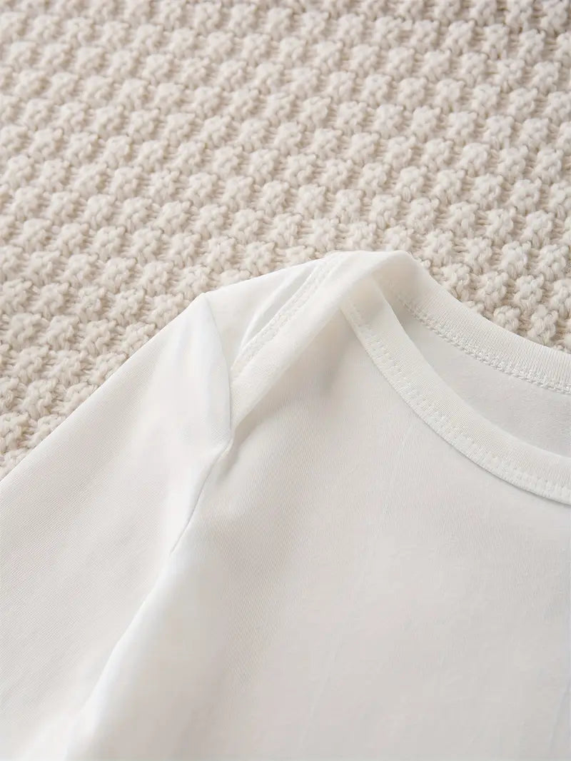 Body bébé en coton à manches longues | Barboteuse lavable en machine à imprimé lettres amusantes