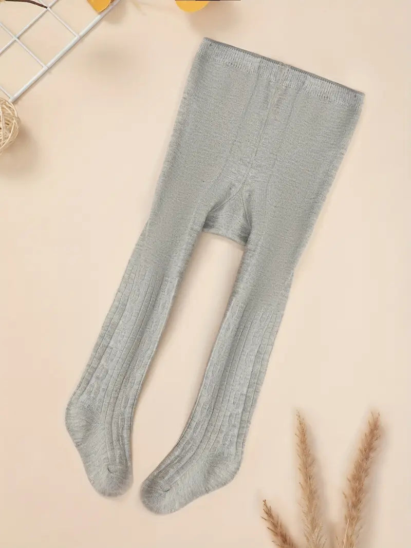 Effen geribbelde legging voor babymeisjes - Veelzijdige elastische taillepanty voor peuters en baby's