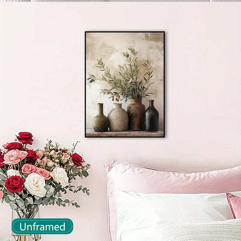 Boom in decoratieve vaas - Frameloze canvaskunst voor moderne interieurdecoratie