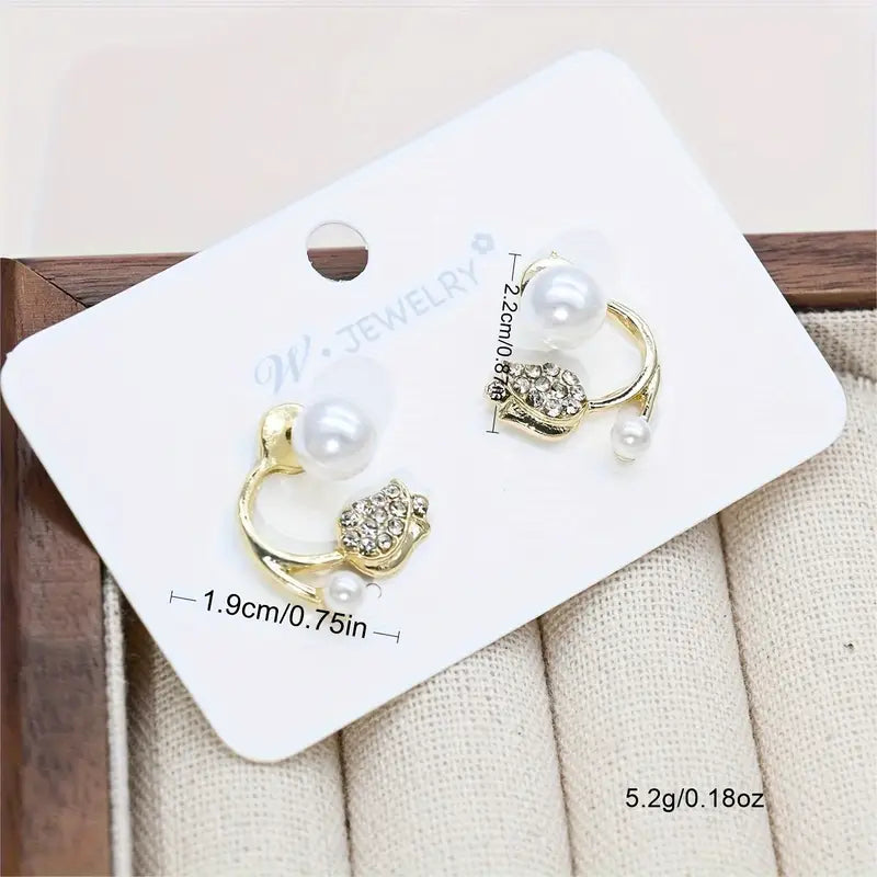 Luxury Pearl Stud Earrings – Minimalist Niche Design Elegant Jewelry for Women