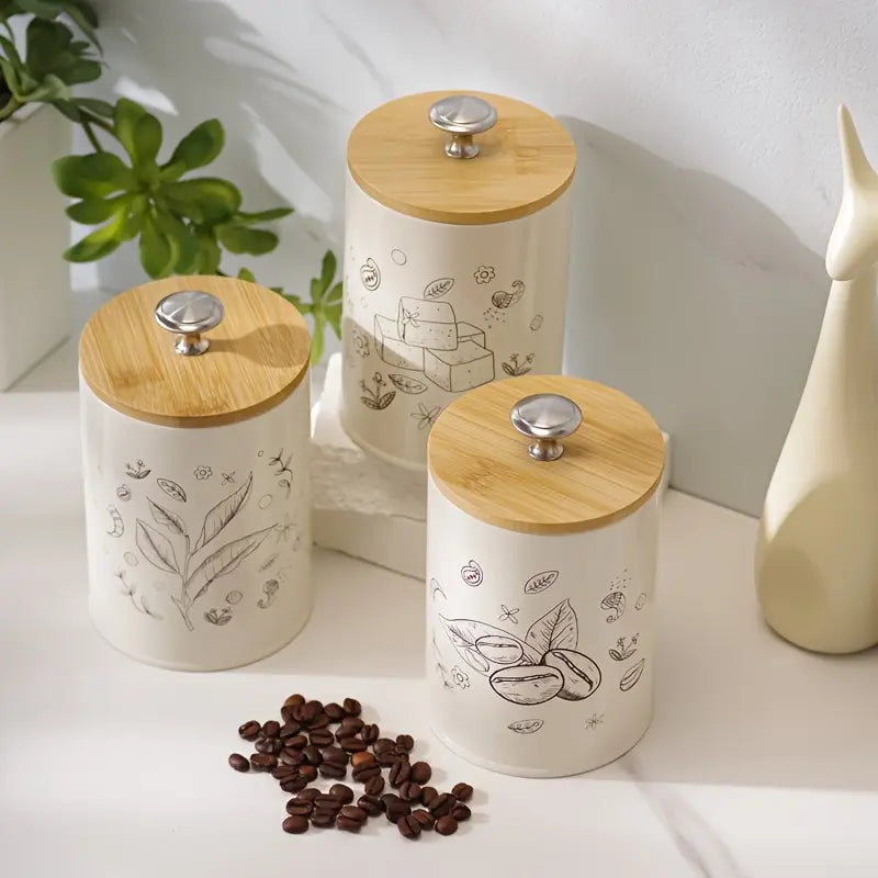 3-Pc Leakproof Food Storage Containers - Airtight Kitchen Canisters