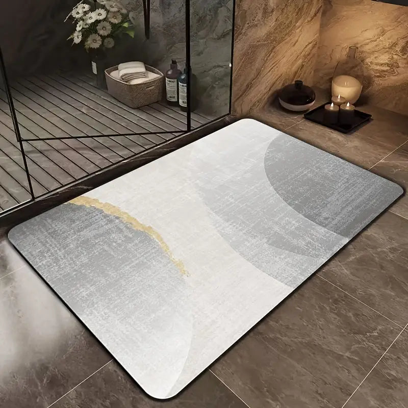 Geometric Gradient Bath Mat - Ultra Absorbent, Non-Slip, Quick Dry