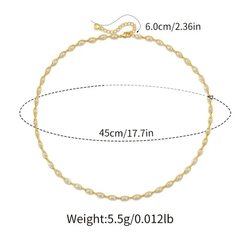 Shell Bead Necklace - 18K Gold Plated Pendant