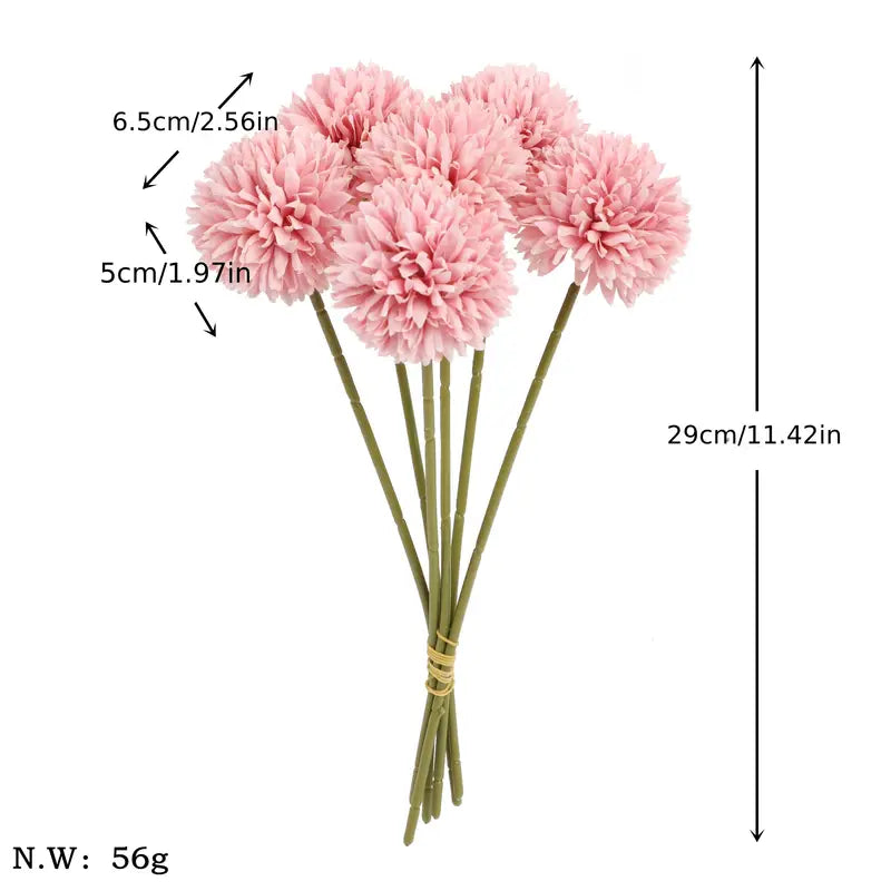 Bouquet de pissenlits artificiels et de chrysanthèmes Pong, 5 pièces – Décoration de table pour mariage et maison
