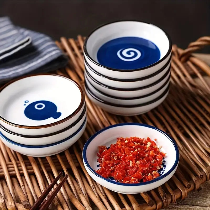4-6-8PCS Sauce & Snack Plates – Ceramic Dishes for Appetizers, Sushi, Dessert