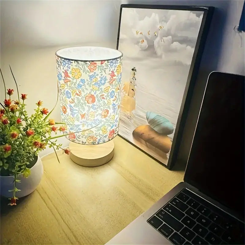 Retro LED Desk Lamp USB Dimmable Wooden Base