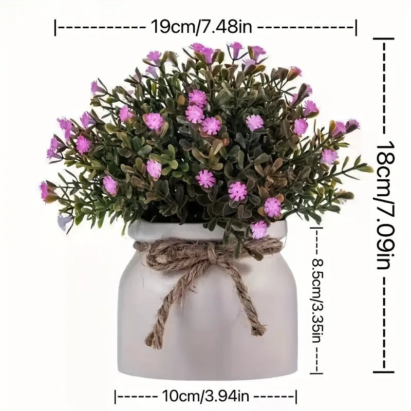 Lot de 2 ou 5 fleurs de lavande artificielles en pot