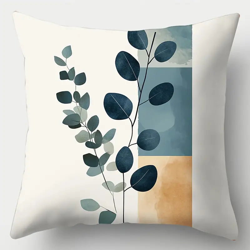 Lot de 4 housses de coussin bohèmes modernes en polyester doux à imprimé floral