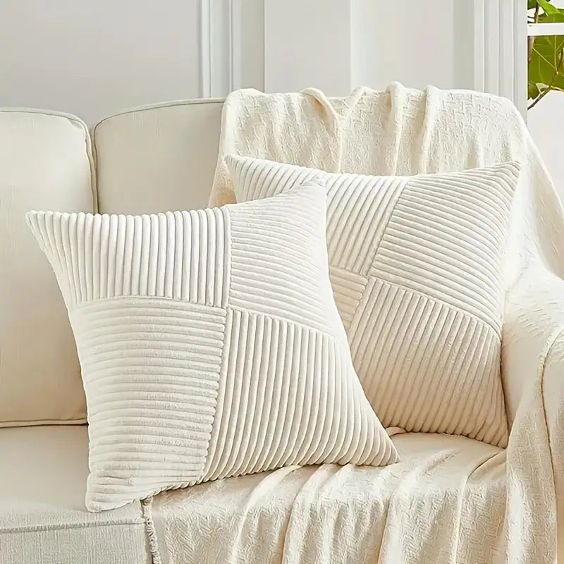 Corduroy Striped Throw Pillow Covers (Set of 2) - Bohemian Decorative Pillowcase