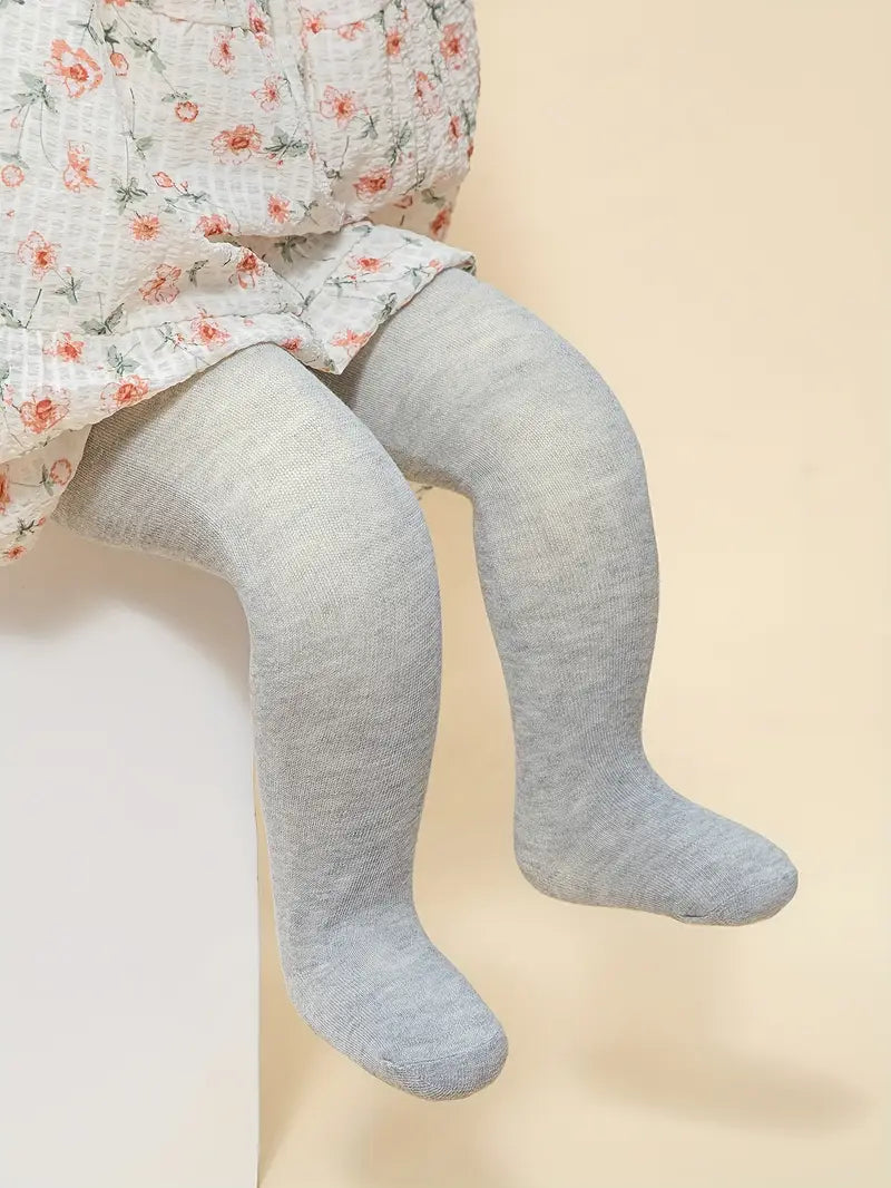 3-pack effenkleurige panty's voor meisjes - rekbare polyester leggings voor lente/zomermode