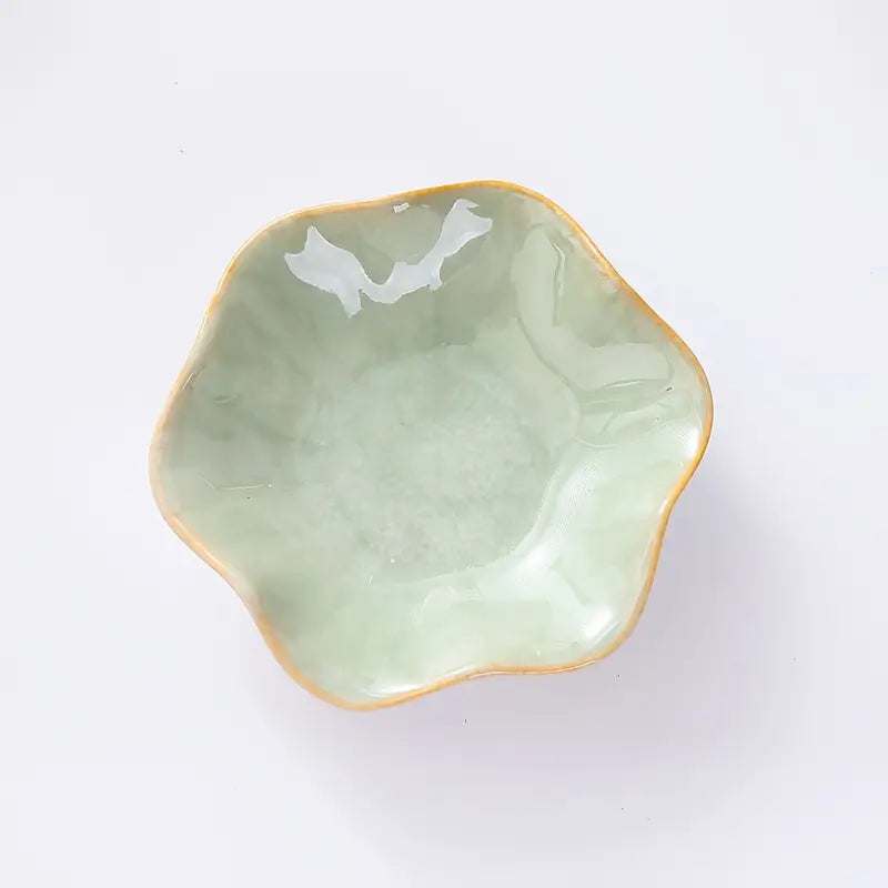 Plat à bijoux en céramique florale – Plateau de courtoisie élégant pour accessoires et décoration intérieure