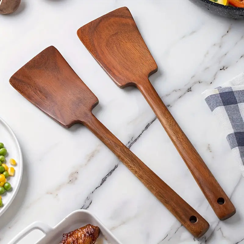 1pc Acacia Wood Spatula Set - Non-Stick, Heat Resistant, Durable Wood