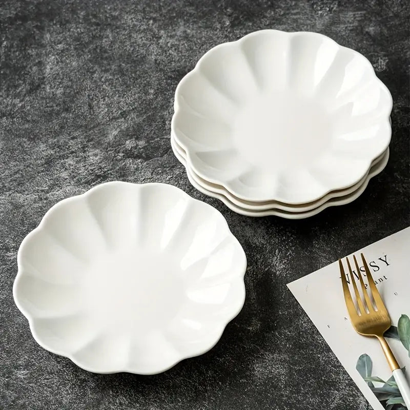 4PCS Orchid-Shaped Dipping Dishes – Heat-Resistant Soy & Appetizer Plates