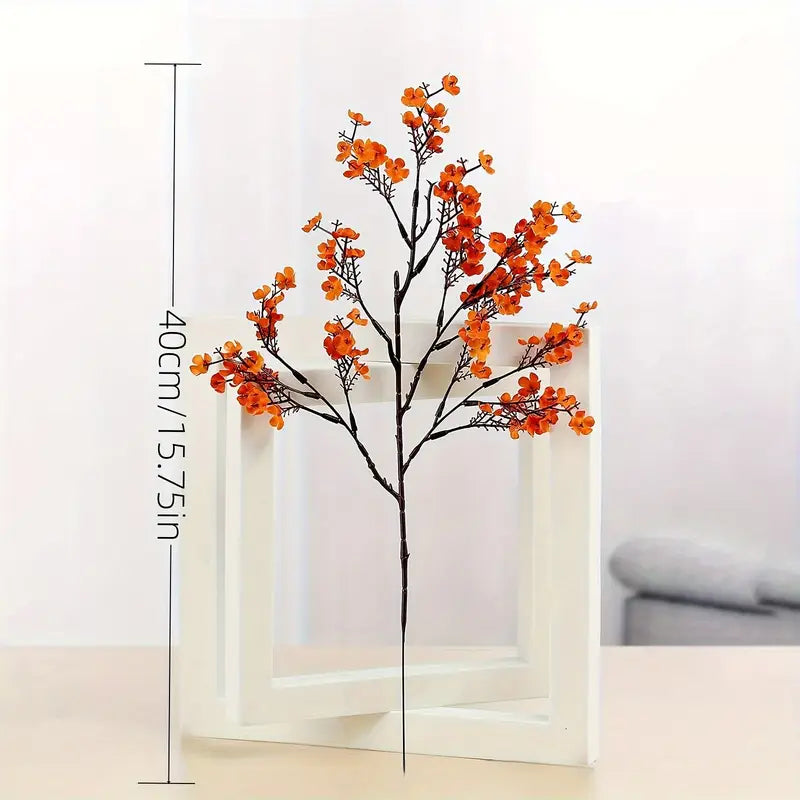 Fleurs artificielles orange – Décoration polyvalente pour Noël et Thanksgiving (1 pièce/6 pièces)
