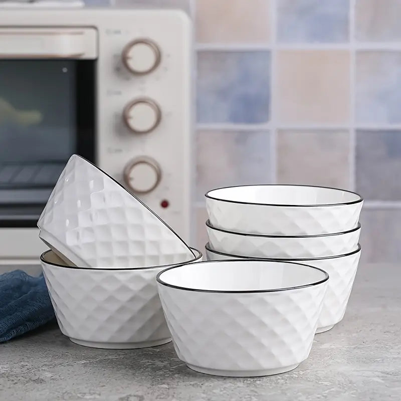 6pcs, Ceramic Bowl Set, Home Kitchen Dinnerware