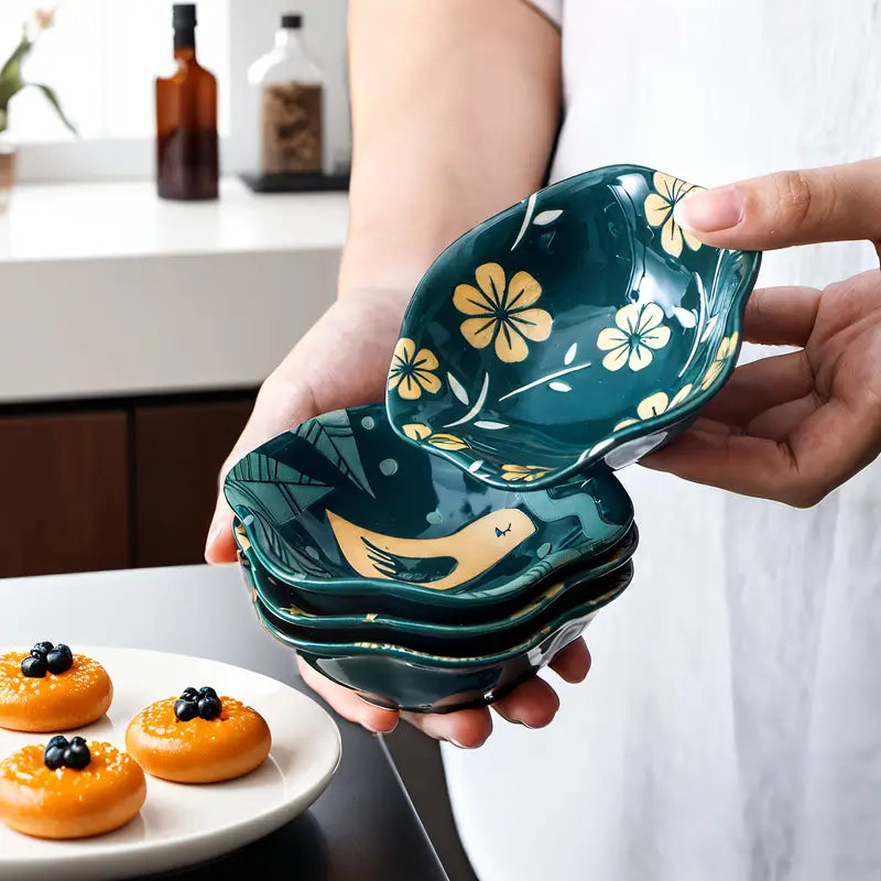 Ceramic Snack Bowls - Cherry Blossom Design Set of 6