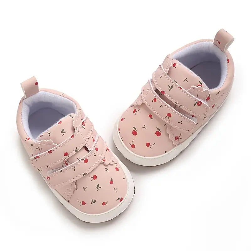 Baskets montantes pour bébé | Chaussures à motif fruité avec tige en PU, idéales pour les fêtes et le quotidien