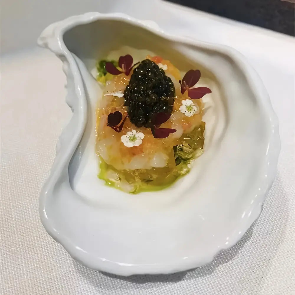 2pcs 1set Ceramic Oyster Dish