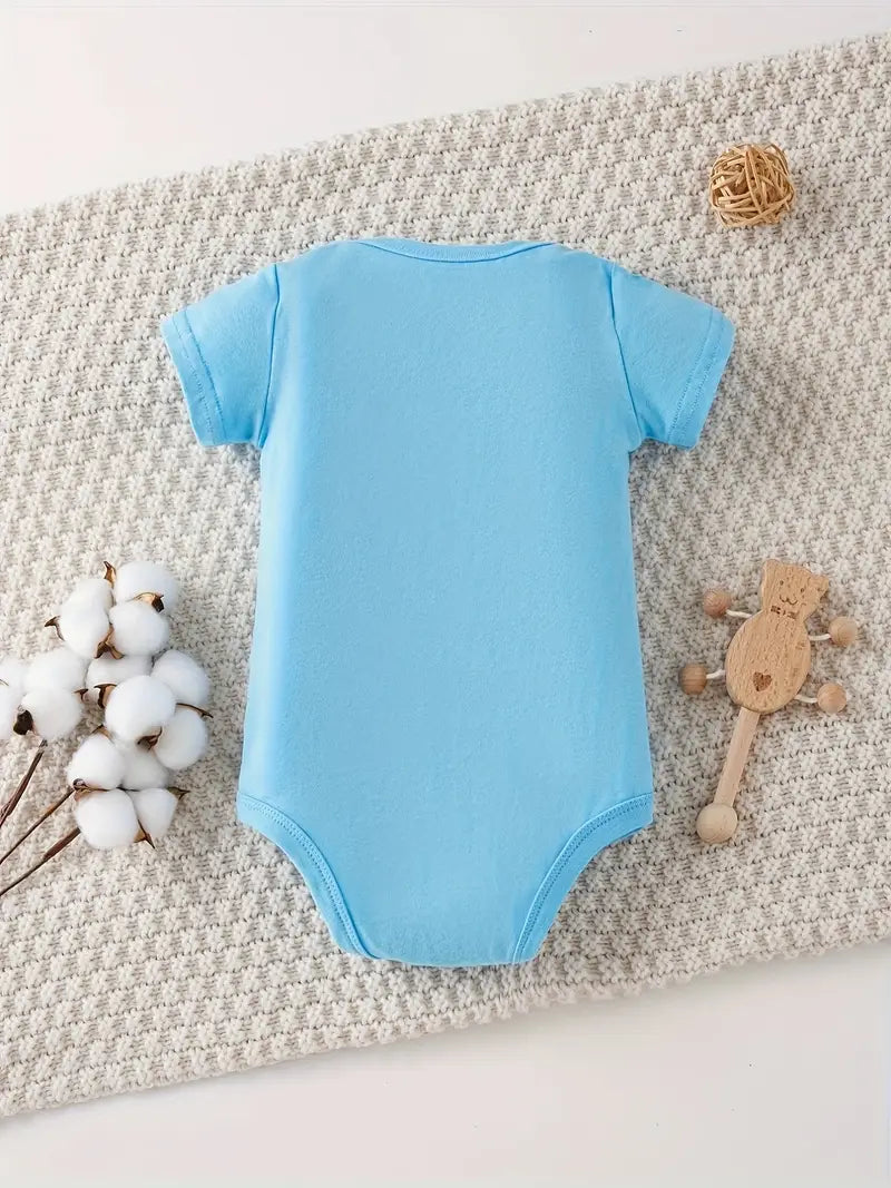 Body bébé « J'aime maman et papa » | Body en tricot de coton à col rond et imprimé cœur