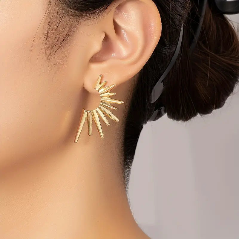 Elegant Sunflower Stud Earrings – Alloy Jewelry for Women Stylish & Lightweight