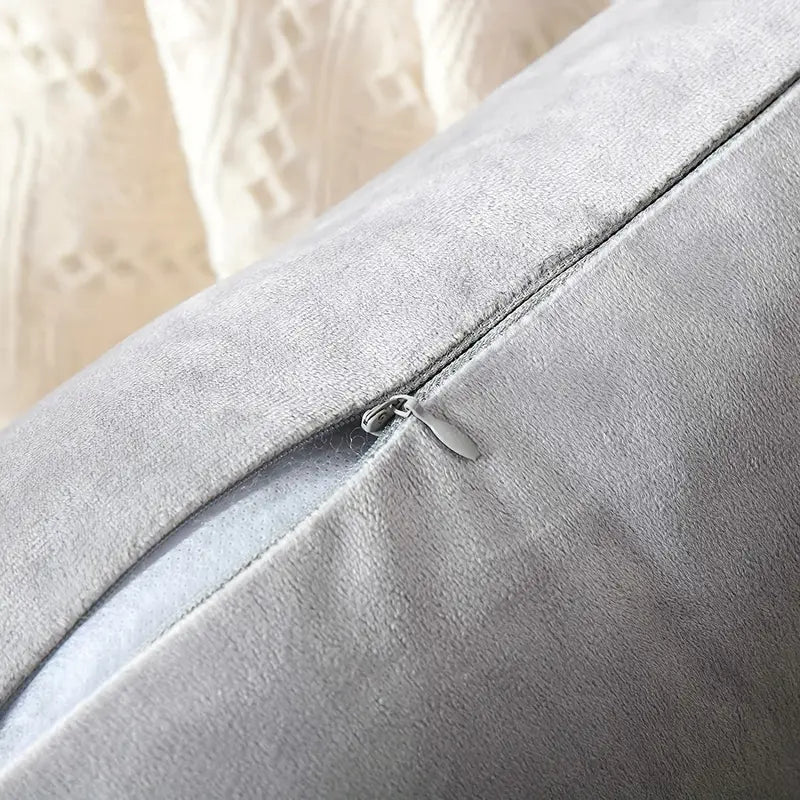 Lot de 2 housses de coussin en velours et cuir doré – Housses de coussin de luxe pour canapé et chambre