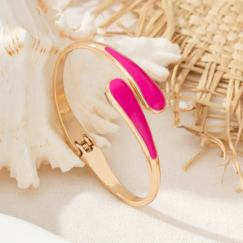 Enamel Bangle Bracelet Cuff - Open Jewelry - Daily Wear