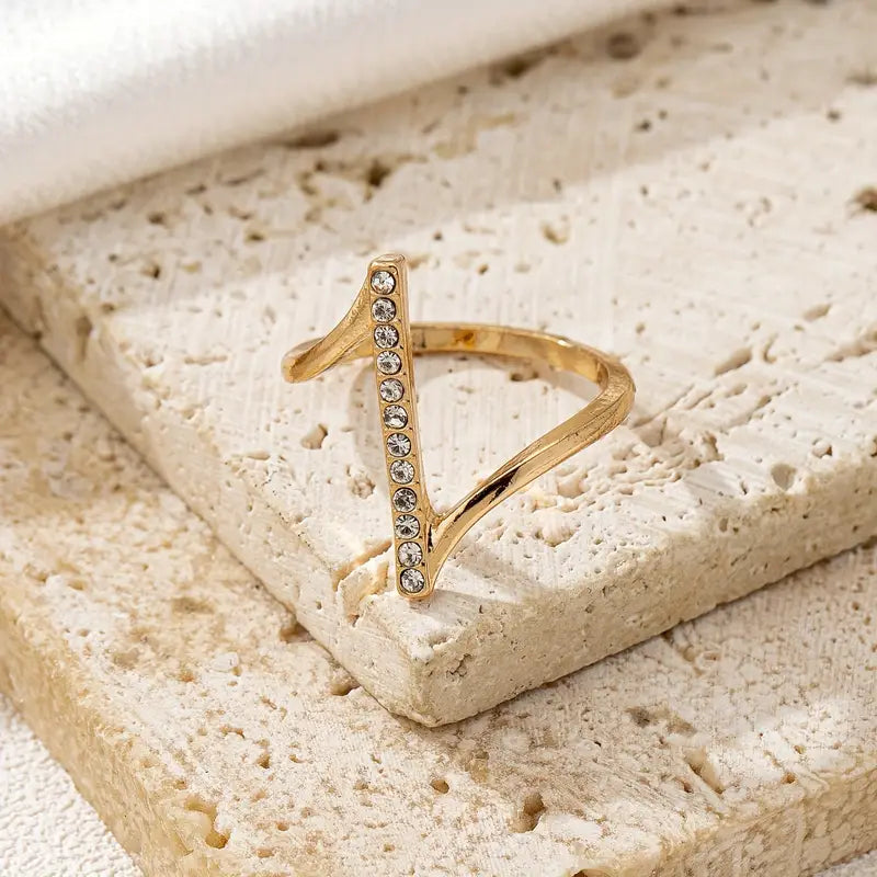 French Ring Women - Elegant Glass Alloy Jewelry