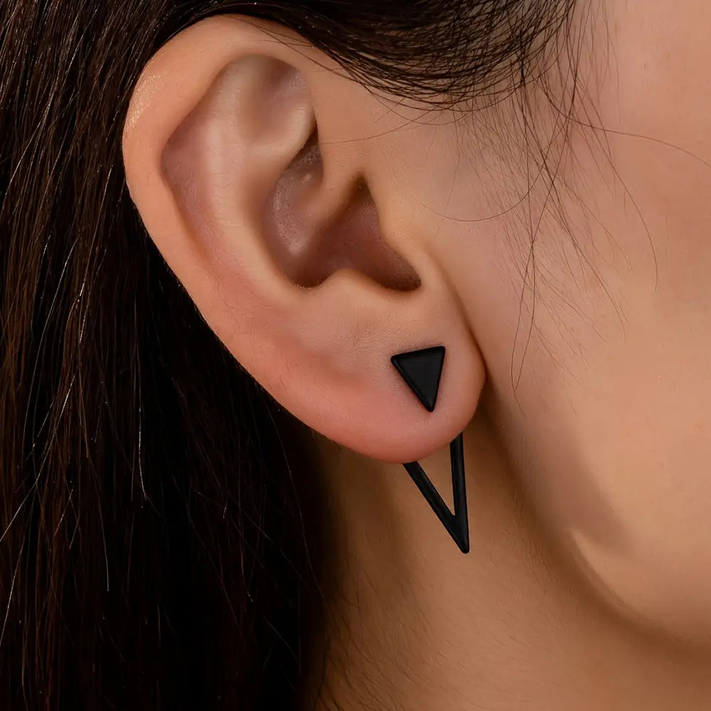 Ensemble de boucles d'oreilles à tige géométriques triangulaires à double usage pour femme
