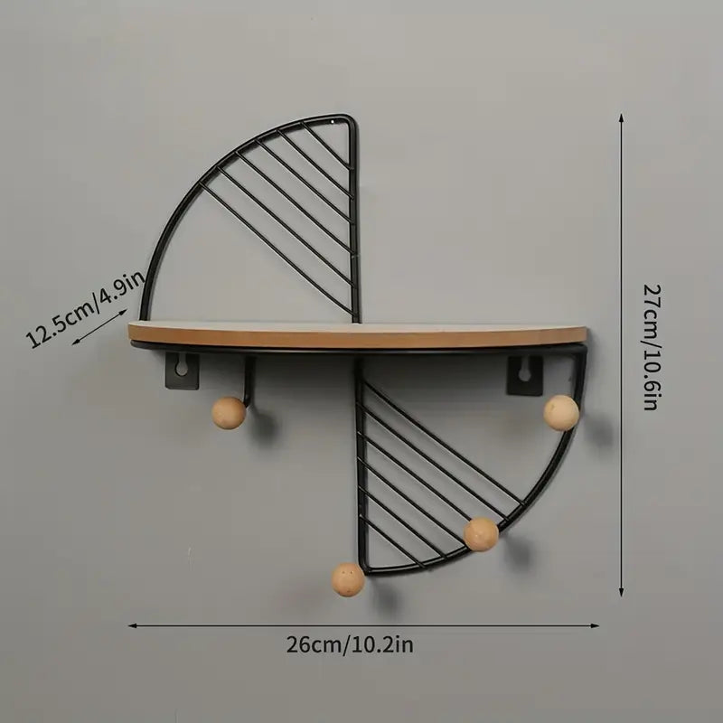 Étagère de rangement flottante en métal festonné – Organiseur mural décoratif pour chambre et entrée