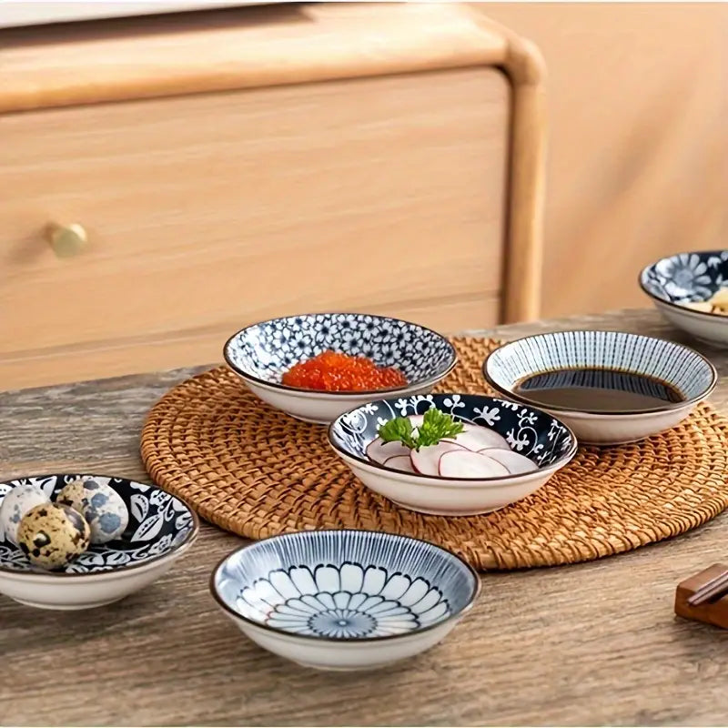 6pcs/set Floral Designs Ceramic Trays