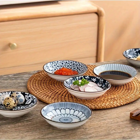 6pcs/set Floral Designs Ceramic Trays
