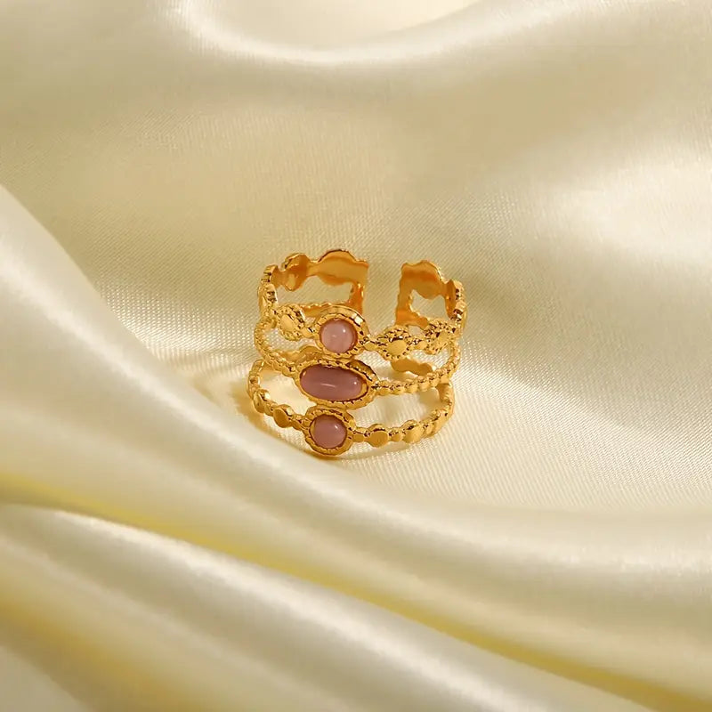 18K Gold Plated Spiked Ring - Stainless Steel Gift Jewelry