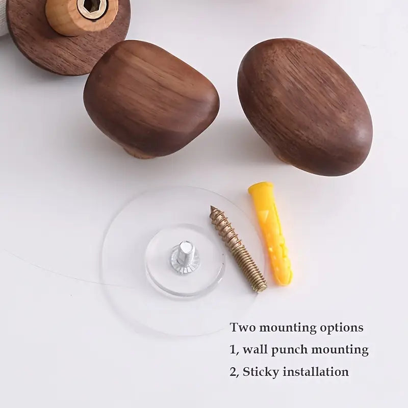 4pcs Set Pebble Shape Wooden Hooks
