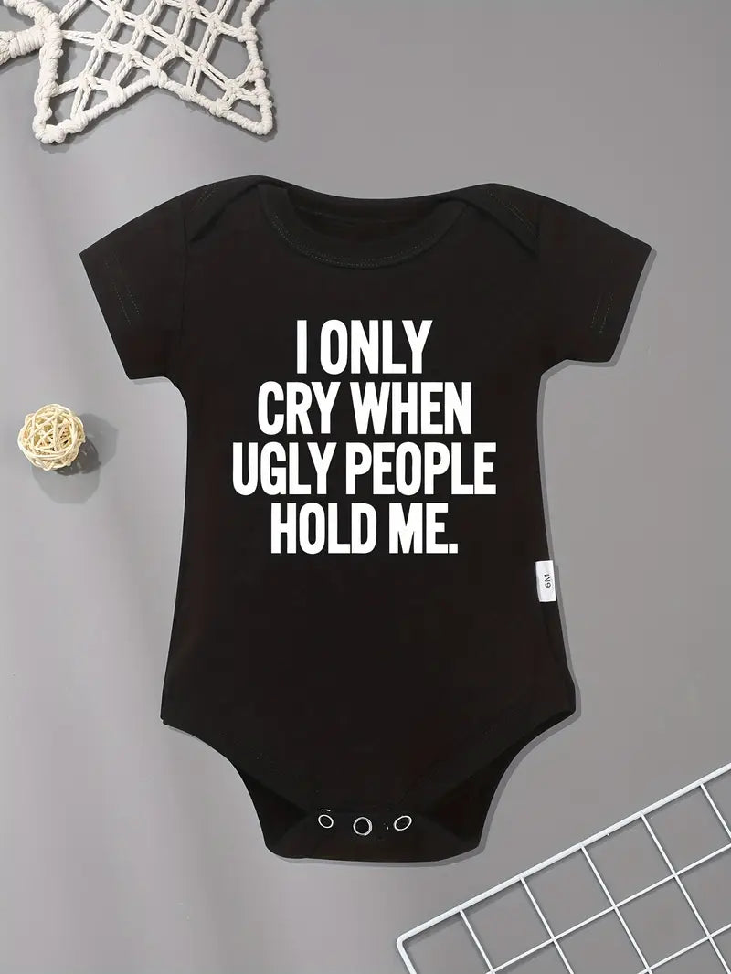 Funny Baby Bodysuit | ‘I Only Cry When…’ Short Sleeve Casual Onesie