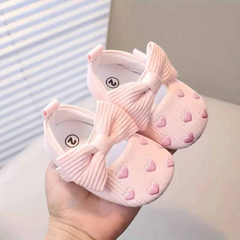 Bowknot Infant Shoes | Slip-On Non-Slip Soft Sole Baby Girl Shoes for Parties & Everyday Wear