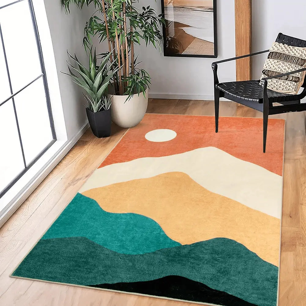 1 tapis moelleux à poils longs, antidérapant et lavable