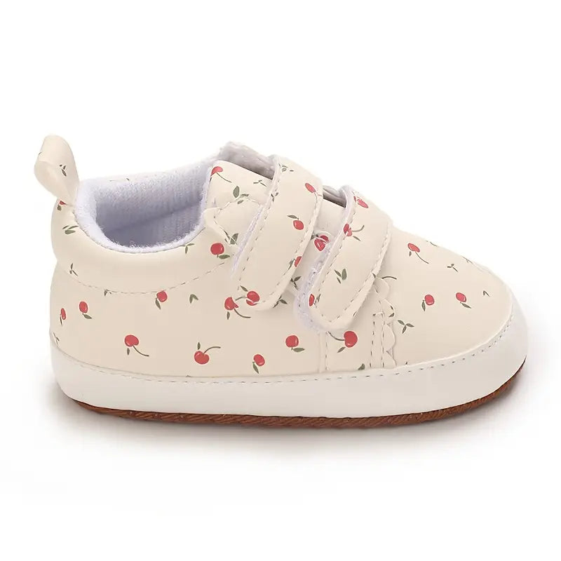 Baskets montantes pour bébé | Chaussures à motif fruité avec tige en PU, idéales pour les fêtes et le quotidien
